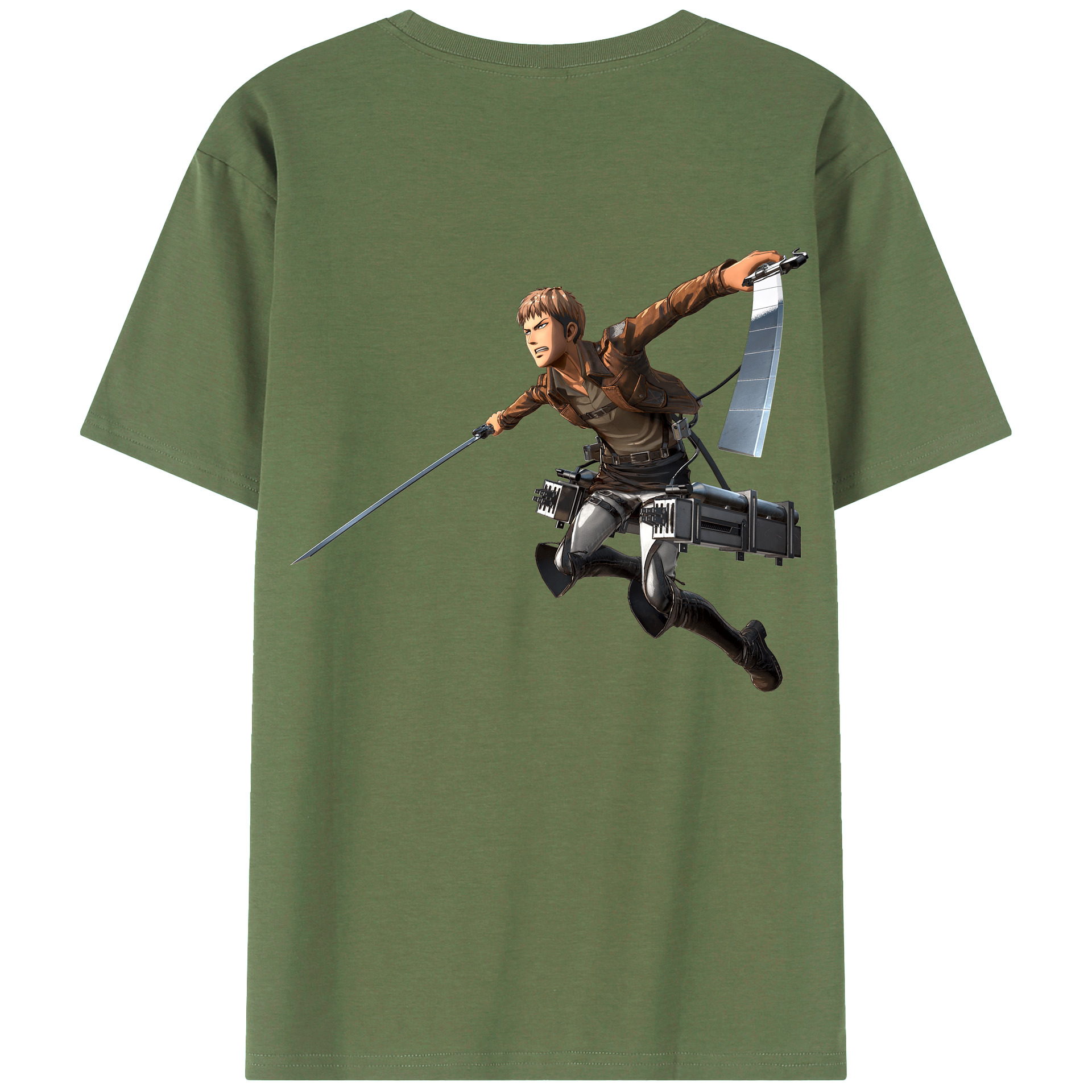 （画像用） 進撃の巨人 ジャン・キルシュタイン Attack on Titan Jean Kirstein 綿100％ メンズ半袖Tシャツ（バックプリント） 通気性